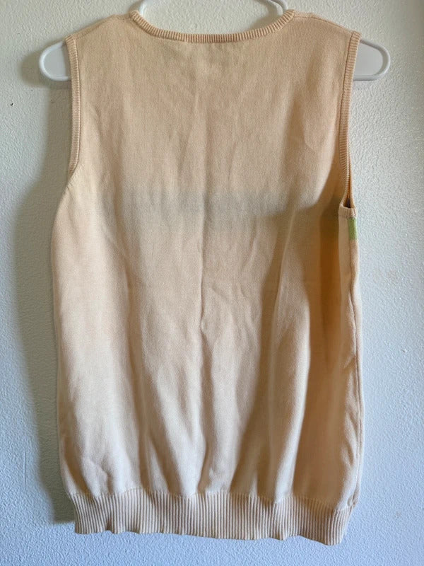 Classic Blues Cream Striped Cotton Sweater Vest XL SKUO