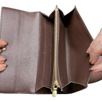 Louis Vuitton Damier Ebene Sarah Wallet w/ Box & COA