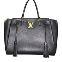 Louis Vuitton Calfskin Lockmeto Tote Black gold hardware