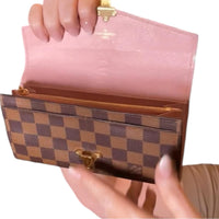 Louis Vuitton Damier Abene Portefeuille Clapton Long Wallet Magnolia Pink Brown