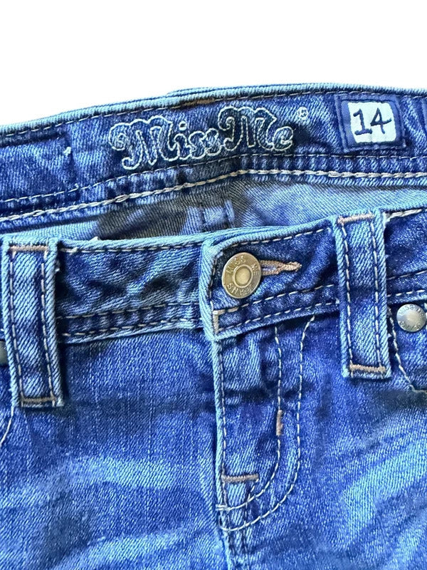 Miss Me Girls Size 14 Skinny Blue Jeans skuO