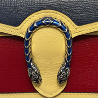 Gucci Dionysus Super Mini Leather Shoulder Bag Tricolor Red Yellow Blue