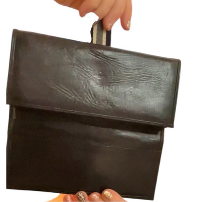 Burberry Nova Check Black Canvas Leather Tote with Wallet and COA