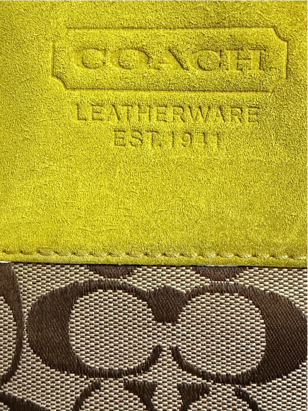 Coach Authentic Vintage 2004 Signature Yellow Suede Tote Bag