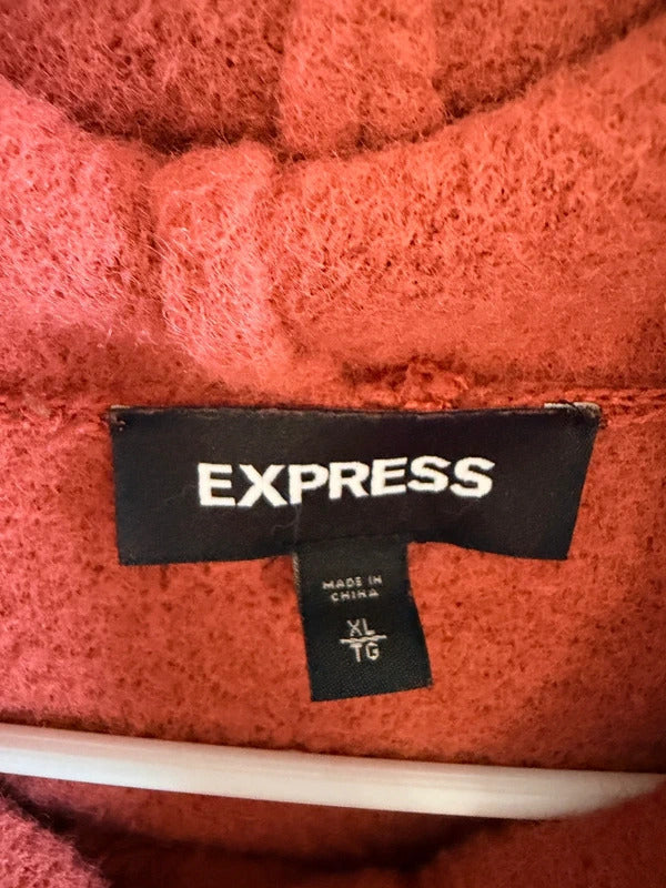 Express Coral Pink Hooded Sweater XL SKUO