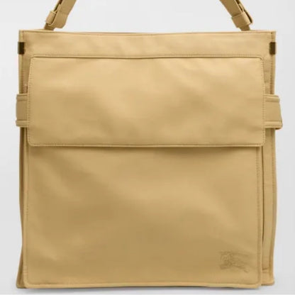 BURBERRY Trench Fabric Tote Beige Nylon with Check Scarf Accent NWT