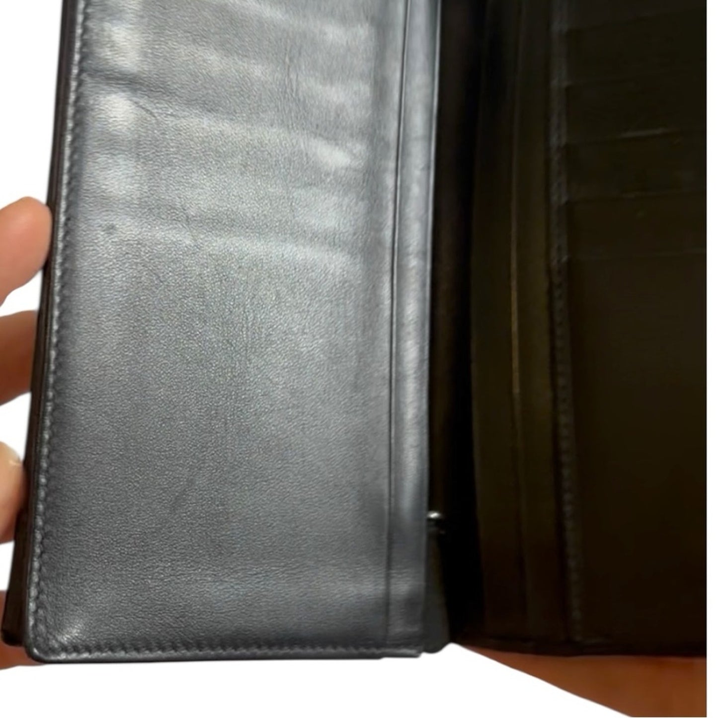 Bvlgari Dark Gray Long Wallet Card Holder
