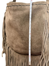 Vintage Boho Genuine Suede Fringe Crossbody Bag