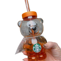 Starbucks Orange Bear Cup with Red Panda Hood Limited Edition Tumbler