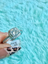 1.0CT Moissanite Ring 925 Sterling Silver Size 9 Sku009