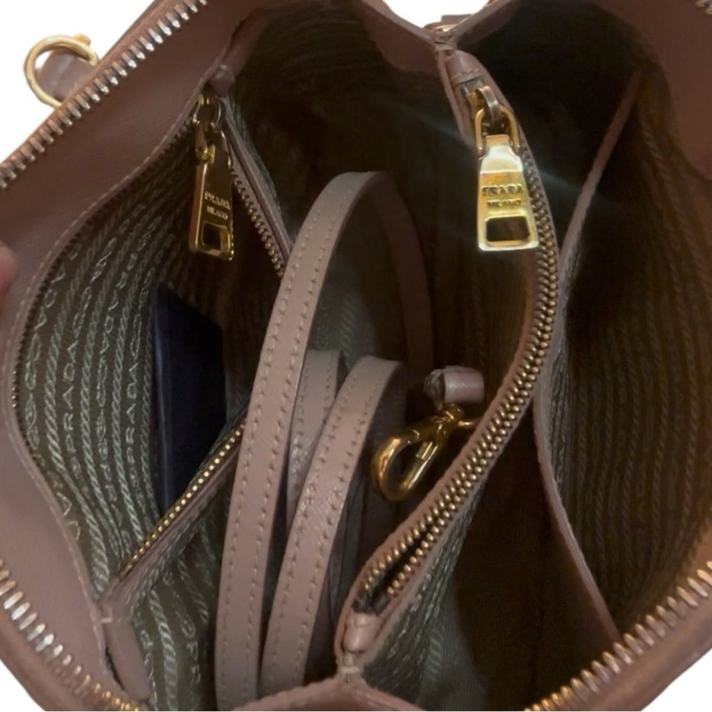 Prada Small Saffiano Lux Promenade Bag  Blush Pink