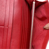 Prada Saffiano Leather Cherry Wallet Red