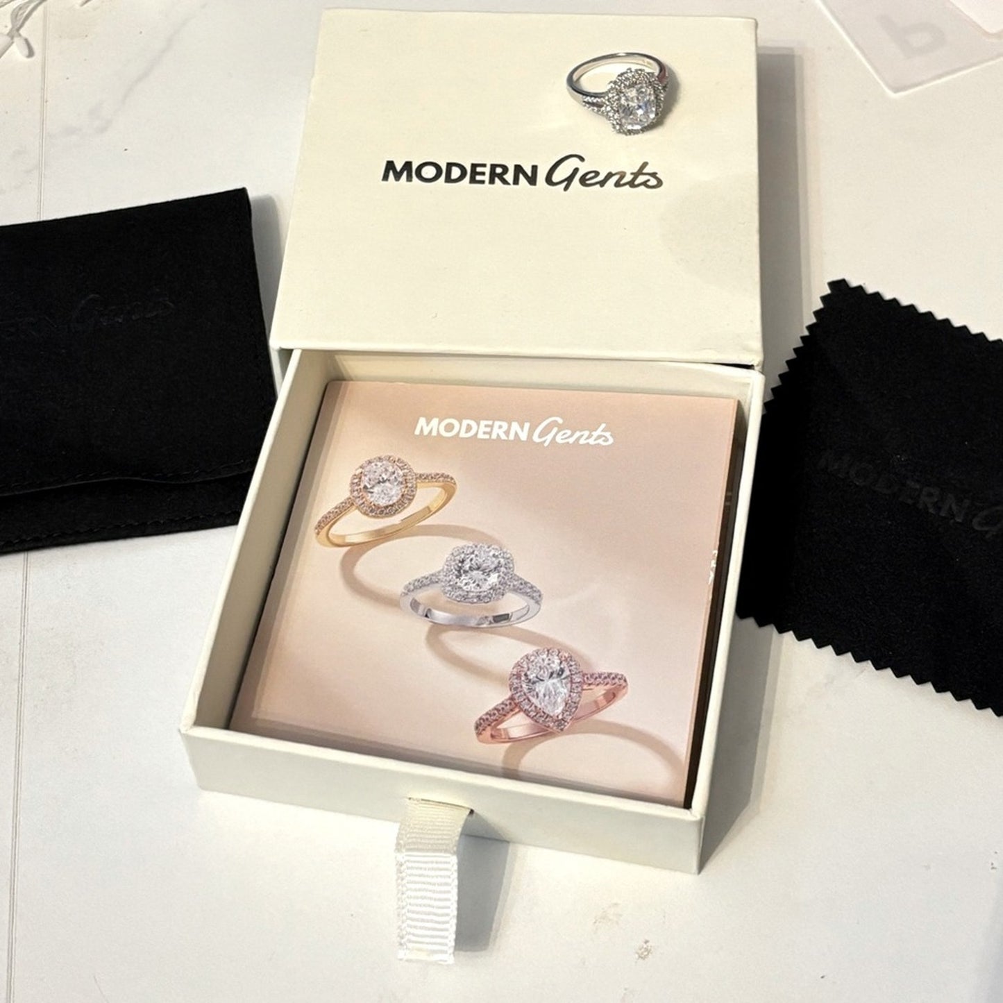 Modern Gents 2.5 Carats 925 Silver diamond Ring Size 9 LIFETIME WARRANTY
