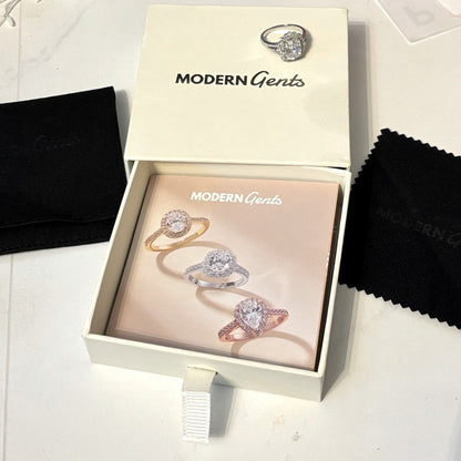 Modern Gents 2.5 Carats 925 Silver diamond Ring Size 9 LIFETIME WARRANTY