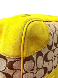 Coach Authentic Vintage 2004 Signature Yellow Suede Tote Bag