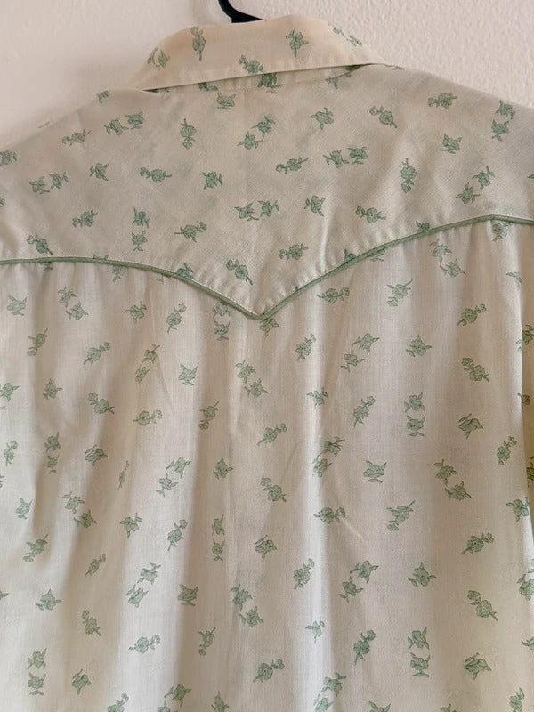 Vintage Western Pearl Snap Shirt Size 16 Large Sku1056