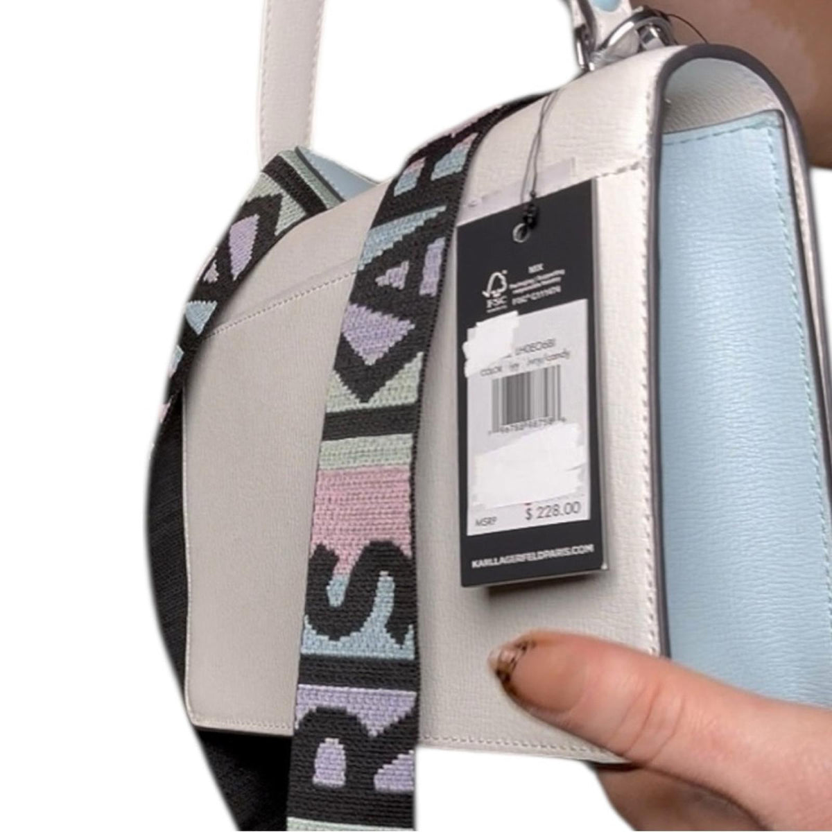 Karl Lagerfeld Paris Simone Flap Crossbody Leather Shoulder Bag