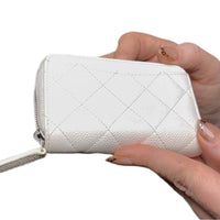 Chanel Classic Zipped Coin Purse White Caviar Leather