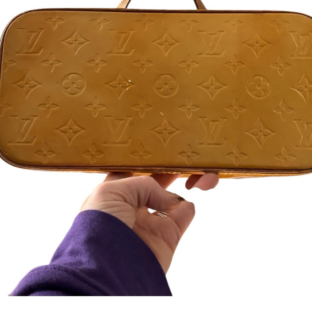 Louis Vuitton Houston Yellow Monogram Vernis Tote