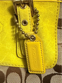 Coach Authentic Vintage 2004 Signature Yellow Suede Tote Bag