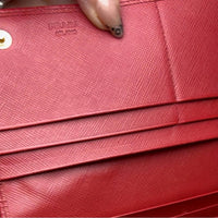 Prada Saffiano Leather Cherry Wallet Red