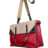 Fendi Red Tri-Color Grace Leather Medium Flip Bag