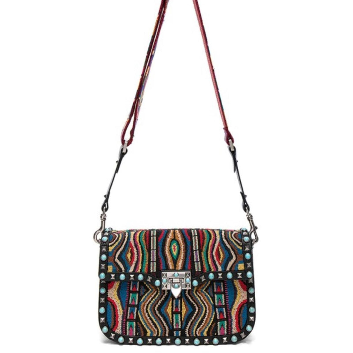 Valentino Garavani Rockstud Beaded Santeria Shoulder Bag NWT