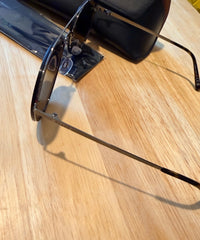 Bally BY0106/H-12E Unisex Black Metal Aviator Sunglasses New