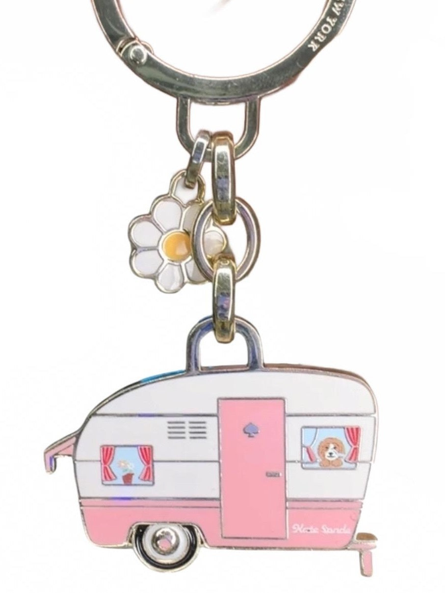 Kate Spade New York Camper Trailer Keychain Charm with Daisy Accent