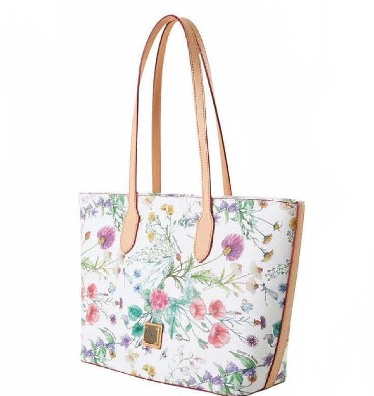 Dooney & Bourke Floral Print Leather Tote Bag