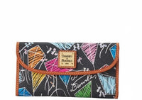 Dooney & Bourke Black Multi Color Kite Print Crossbody Bag and Wallet Set NWT