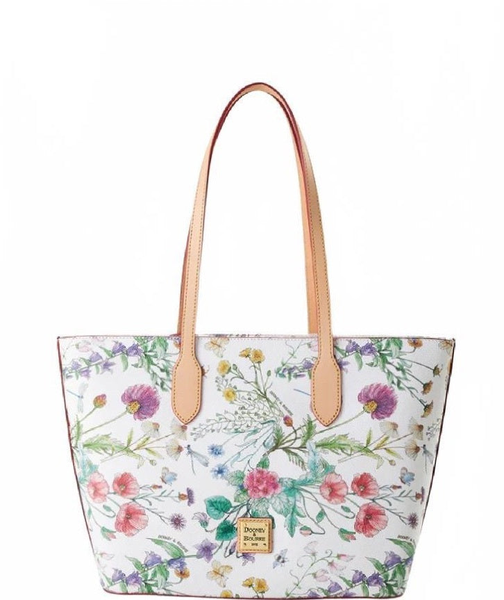 Dooney & Bourke Floral Print Leather Tote Bag
