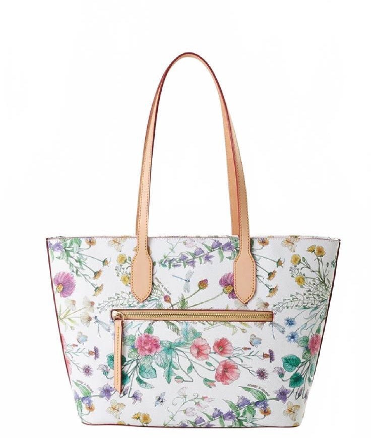 Dooney & Bourke Floral Print Leather Tote Bag