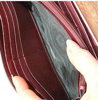 Gucci Embossed Leather Wallet in Burgundy
