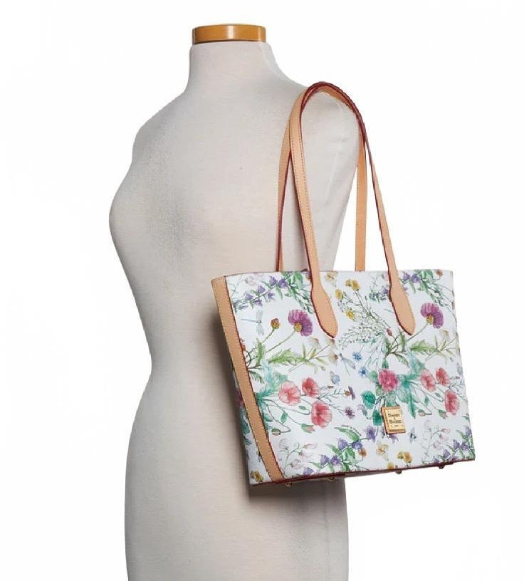 Dooney & Bourke Floral Print Leather Tote Bag