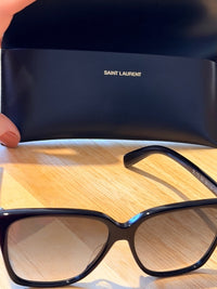 Saint Laurent SL175 Black Oversized Square Sunglasses New with Case