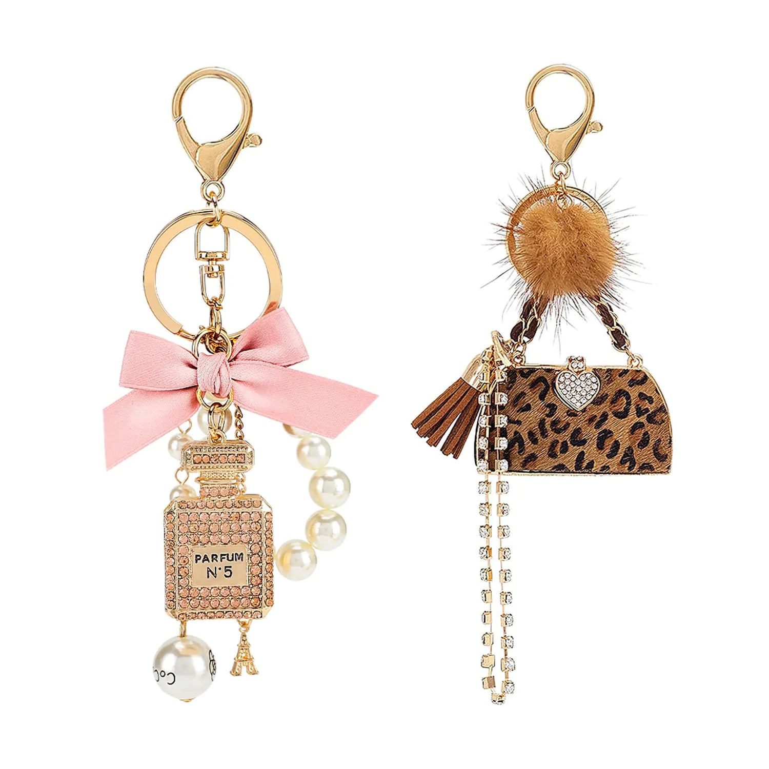 Allnice Cute Keychain 2 Pack Women Keychain Keychain Rings for Women Girls Car Key Ring Crafts Bags (Pink)