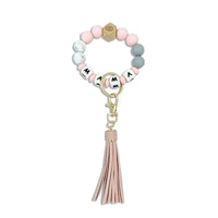 Silicone Beaded Bracelet Keychain Accessory