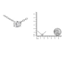 14K White Gold Lab Grown Oval Solitaire Diamond East West 18" Pendant Necklace (F-G Color, VS2-SI1 Clarity)